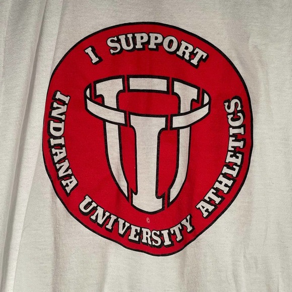 Vintage I Support Indiana University Athletics IU Hoosiers Shirt Medium USA - Picture 4 of 8